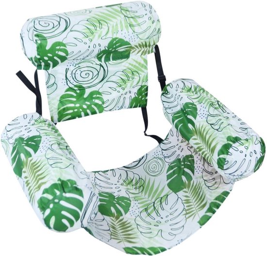 Opblaasbare Drijfstoel - Water Ligstoel - Ontspanning in zwembad - Stabiel drijfvermogen - 76x405x61cm - Groen