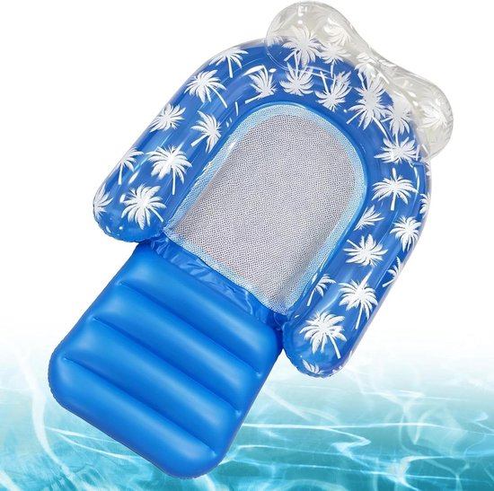 Opblaasbare Drijver - Water Ligbed - Water Ontspanning - Met Beensteun - 130x85cm - Blauw