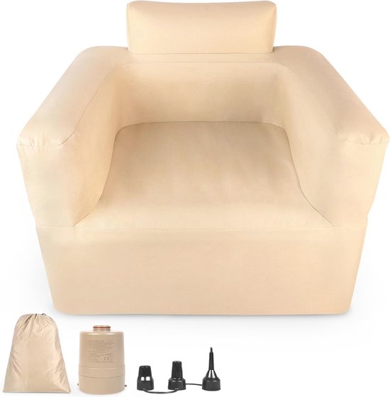 Opblaasbare Eenpersoonsbank met Rugleuning en Armleuningen - Ideaal voor Binnen en Buiten, Perfect voor Kamperen en Feestjes van Intex