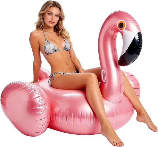 Opblaasbare Flamingo Ligstoel - Zwembad Luchtbed - Ontspannen in Water - Tropisch Bladeren Design