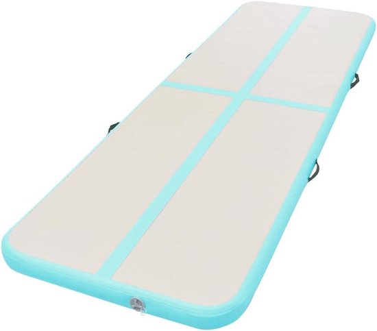 Opblaasbare Gymnastiekmat - Airtrack Turnmat - Thuis Trainen - Schokabsorberend PVC - 700 x 100 cm - Groen