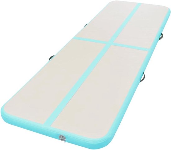 Opblaasbare Gymnastiekmat - Trainingsmatras Sportmat - Tumbling Yoga Dans - Schokbestendig Antislip - 500 x 100 x 10 cm - Groen