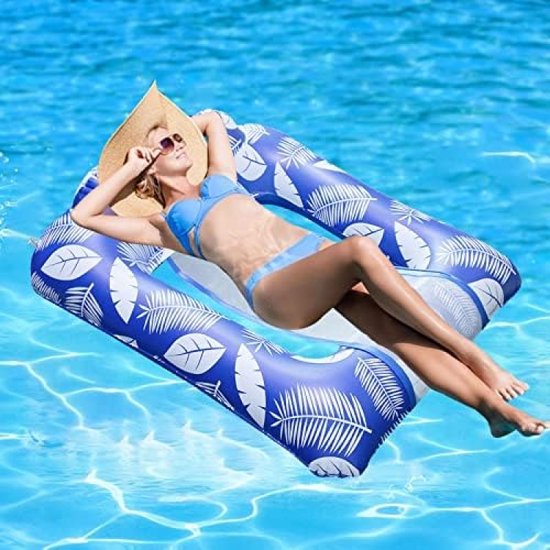 Opblaasbare hangmat, opblaasbaar zwembadbed, opblaasbare waterhangmat, waterhangmat, zwembad, luchtmatras, zwembad met net, opblaasbare hangmat van Merkloos