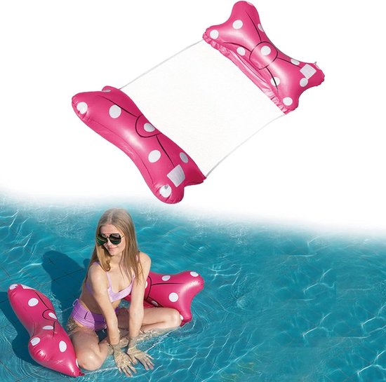 Opblaasbare Hangmat voor Volwassenen en Kinderen, Zwemmatras, Waterbed en Zwemaccessoire (Rood)
