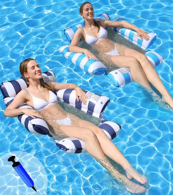 Opblaasbare hangmat voor zwembad en zee - 4-in-1 luchtmatrassen voor zomerplezier