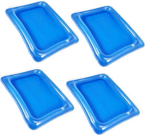 Opblaasbare Ijs Serveringsschalen - Opblaasbare IJsbak - Feestjes Buiten - Duurzaam PVC Materiaal - 60x45x13cm - Transparant Blauw