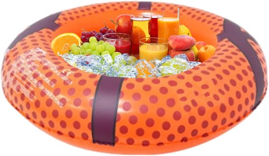 Opblaasbare IJskoeler - Drijvende Drinkemmer - Buitenfeesten Entertainment - Robuust Waterdicht Materiaal - 64 x 64 cm - Basketbal