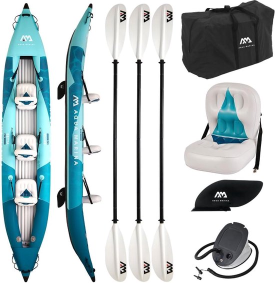 Opblaasbare Kajak - Kano Boot - Water Avonturen - Ruim 3 Personen - 475 cm - Turquoise