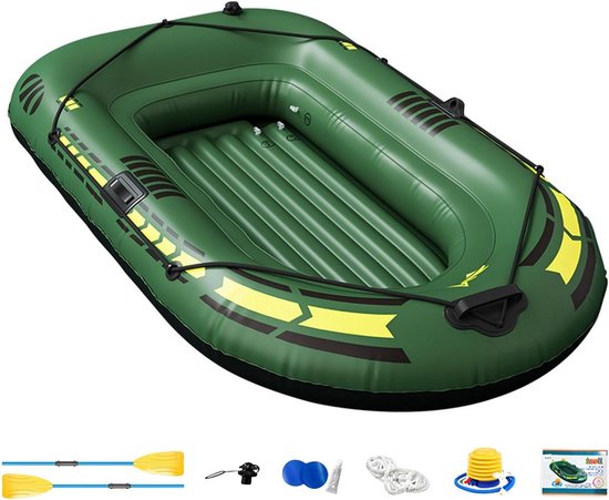 Opblaasbare Kajak - Kano Boot - Water Recreatie - Snelle Installatie - 192 x 113 x 40 cm - Legergroen