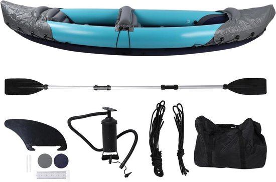 Opblaasbare Kajak - Kano Vissen - Water Avontuur - Verdikt PVC Materiaal - 2 Persoons - Blauw