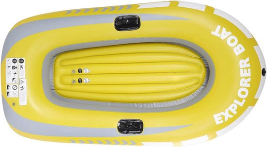 Opblaasbare Kajak - Roeiboot Kano - Waterpret Vissen - Dubbele Klep Ontwerp - 114 x 188 cm - Geel