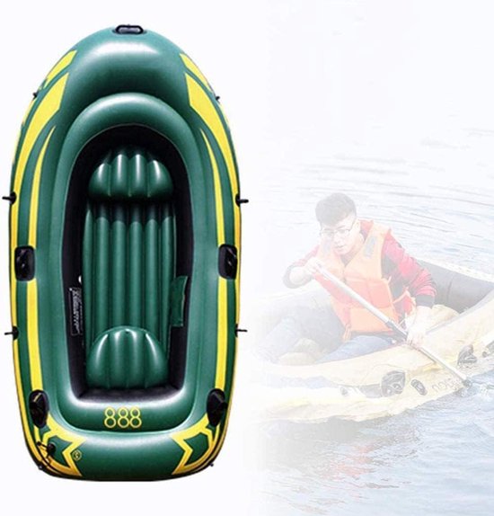 Opblaasbare Kajak - Waterfiets Boot - Vissen Duiken - Vier Luchtkamers - 3 Personen 200kg - Blauw