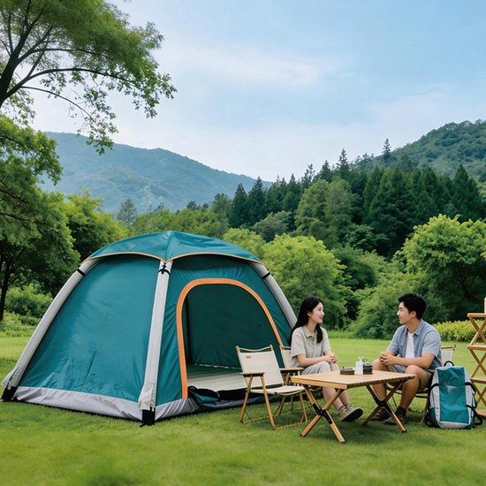 Opblaasbare Kampeertent - Luchttent Outdoor - Kamperen en Hiken - 300 Seconden Opzetbaar - 2-3 Personen - One Color
