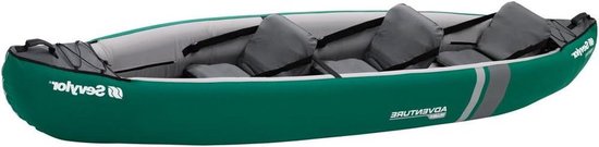 Opblaasbare Kano - Familie Kajak - Wateravontuur - Hoge Stabiliteit - 370 cm Lang - Groen Grijs