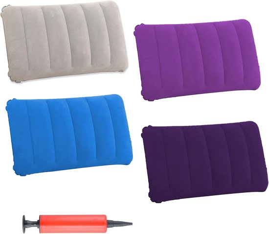 Opblaasbare kussens 4 stuks - ultralicht en compact - ergonomisch ontwerp - ideaal voor kamperen - ShopVlot