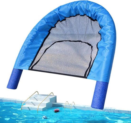 Opblaasbare ligmat - Waterhangmat Zwemband - Ontspanning op water - Zwevende mesh zitting - 1.5 meter lang - Blauw