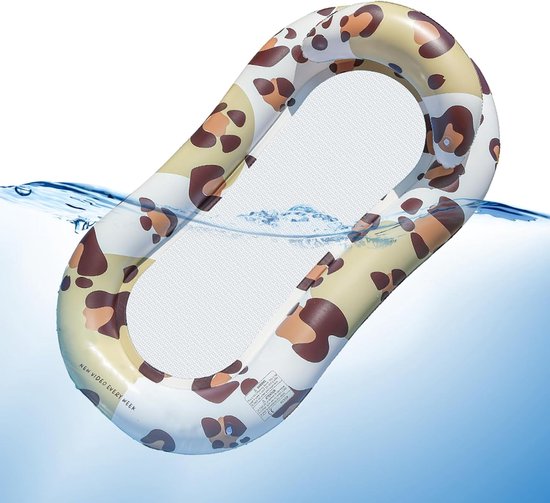 Opblaasbare ligstoel - Drijvend loungebed - Ontspannen in water - Met gaasbodem - 141x72cm