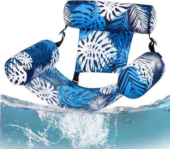 Opblaasbare Ligstoel - Drijvende Matras Hangmat - Ontspannen op Water - Duurzaam PVC Gaas - 76 x 40.5 cm - Blauw