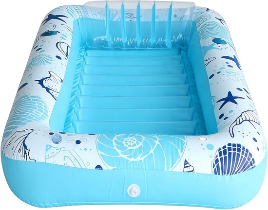 Opblaasbare ligstoel - Vlotter met bekerhouder - Ontspannen aan water - Ruim liggebied - 185x115x25cm - Blauw