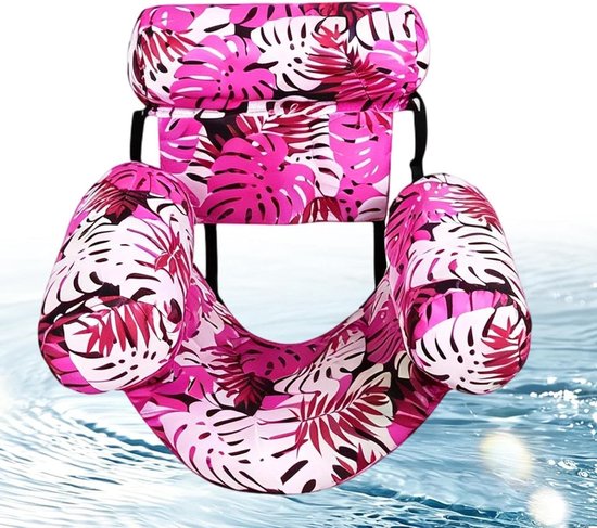 Opblaasbare Ligstoel - Water Drijver - Zomerse Ontspanning - Ademende Mesh Stof - 30x16x24cm - Roze