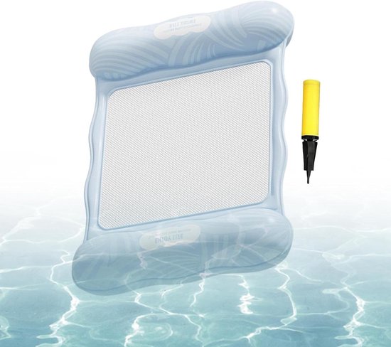 Opblaasbare ligstoel - Water hangmat - Waterplezier op reis - Geïntegreerde pomp - 110 x 68 cm - Blauw