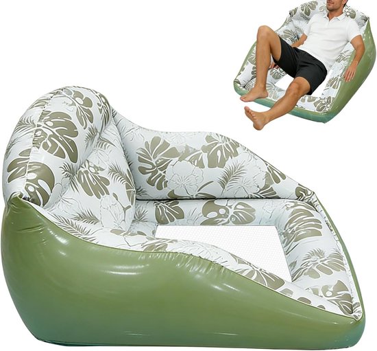 Opblaasbare Lounge - Drijvend Zonnebed - Ontspanning op Water - Lekdicht Ergonomisch Ontwerp - 86x84cm Opgeblazen - Meerdere Kleuren van Merkloos