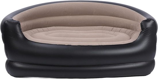 Opblaasbare lounge stoel voor volwassenen met 2-zits design voor woonkamer, achtertuin en kamperen - Comfortabele luchtbank voor inrichting en ontspanning met reparatiepleisters. van Merkloos