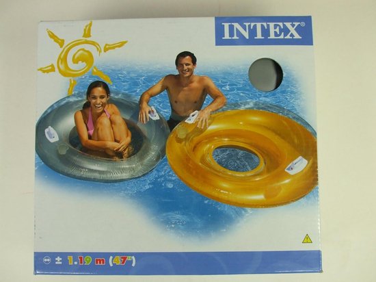 Opblaasbare Lounger - Zitje Zwembad - Ontspannen Drijven - Ingebouwde Steun - 119 cm Diameter - Blauw