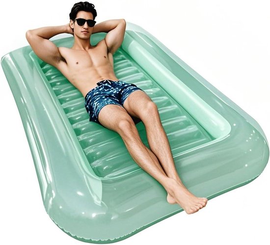 Opblaasbare Lounger - Zwembadstoel Bed - Ontspannen op Water - Ergonomisch Gebogen - 170 x 110 cm - Meerkleurig
