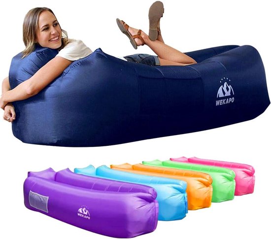 Opblaasbare Loungestoel zonder Pomp – Met Hoofdsteun – Waterafstotend en Lichtgewicht – 208 x 69 cm