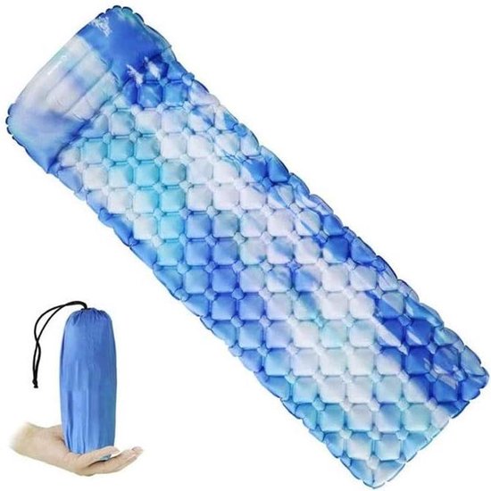 Opblaasbare Luchtbank - Luchtmatras Hangmat - Ontspannen Buiten - Snel Opgeblazen - 190 x 58 cm - Blauw