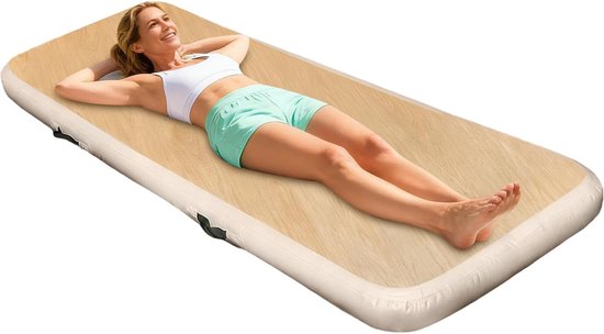 Opblaasbare Matras - Luchtbed Slaapmat - Kamperen Reizen - Extreme Temperatuurtolerantie - 200x65x15cm - Houtnerf