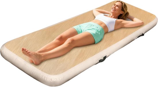 Opblaasbare Matras - Slaapmat Luchtbed - Kamperen en Reizen - Extreme Temperatuur Tolerantie - 200x65x15 cm - Houtnerf