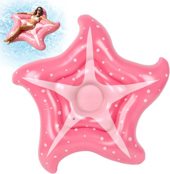 Opblaasbare Matras - Zeester Luchtbed - Ontspannen in Water - Uniek Vormgegeven - 140 cm - Roze