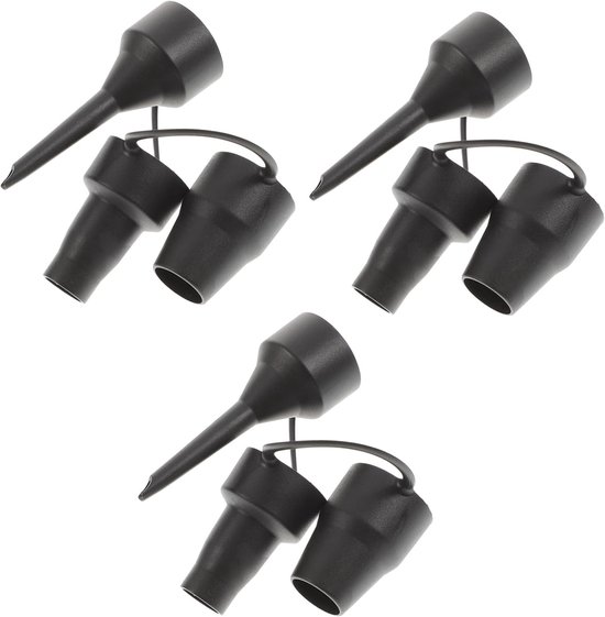 Opblaasbare Mondstukken - Luchtpomp Adapter - Opblaasbare Spullen Vullen - Drie-in-één Ontwerp - 9x3.4CM - Zwart