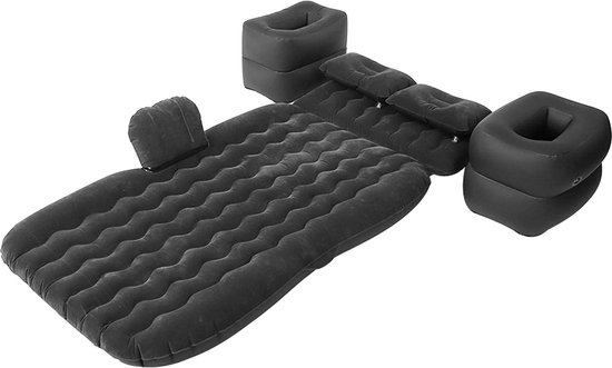 Opblaasbare Multifunctionele Auto Matras voor Reizen - Hoogwaardig PVC Materiaal - Zwarte Auto Luchtbed met 12V Pomp voor Kamperen - Buiten gebruik van Merkloos