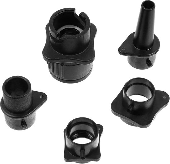 Opblaasbare pomp adapter - Luchtventiel converter - Watersport accessoires - Brede compatibiliteit - 15x10cm - Zwart