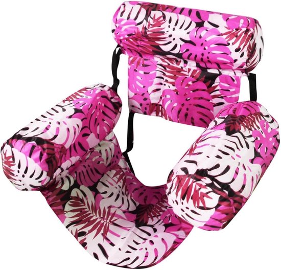 Opblaasbare Pool Ligstoel - Drijvende Lounger - Ontspannen op water - Ademende Mesh Stof - Compact Opvouwbaar - Roze