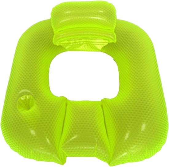 Opblaasbare Pool Lounger - Drijvend Ligbed - Water Relaxatie - Ingebouwde Bekerhouder - 90x80x40cm - Groen