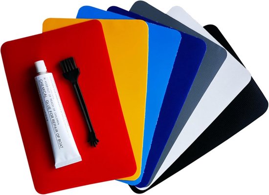 Opblaasbare Reparatieset - PVC Herstelkit - Lekkages Dichten - Hoge Sterkte Lijm - 6 Patches 30ml - Meerkleurig