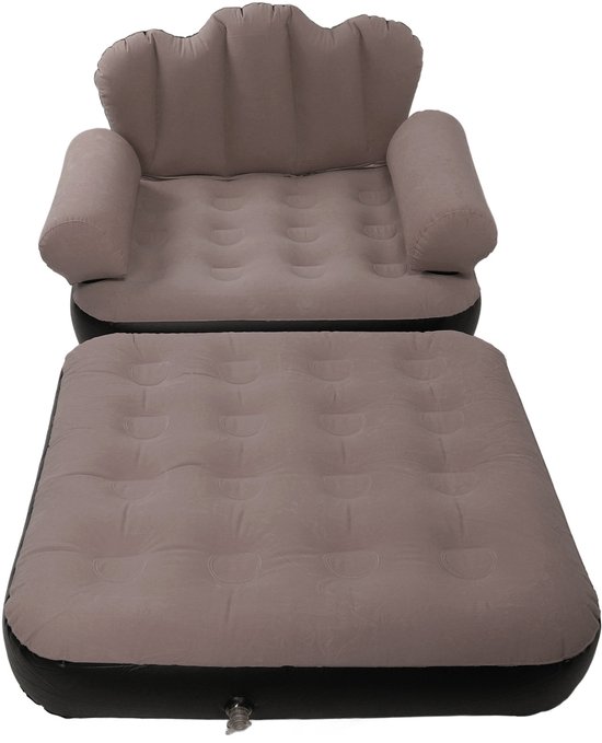 Opblaasbare Slaapbank – 198 x 100 cm – 5-in-1 Sofa en Luchtbed – PVC met Flocking – Voor Binnen en Buiten