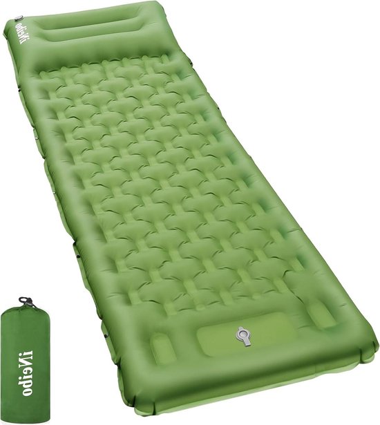 Opblaasbare Slaapmat 10 cm Dik - Lichtgewicht Waterdicht Camping Matras met Ingebouwde Voetpomp - Kamperen Backpacken Wandelen van WACOOL