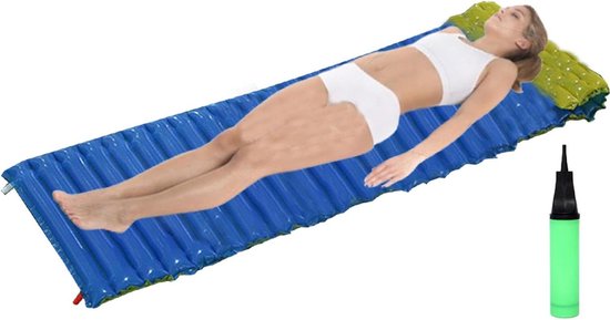 Opblaasbare Slaapmat - Campingmat - Outdoor Ontspanning - Waterdicht Materiaal - 200x70x5 cm - Blauw