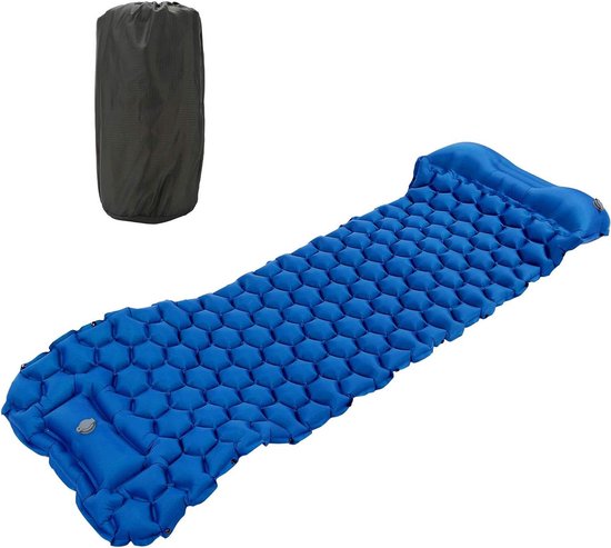 Opblaasbare Slaapmat - Campingmatras Lichtgewicht - Kamperen Backpacken - Scheurbestendig Nylon TPU - 191x58x6 cm - Blauw