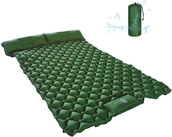 Opblaasbare Slaapmat - Kampeer Mat - Buiten Slapen - Ingebouwde Voetpomp - 206 x 120 cm - Donkerblauw