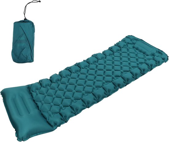 Opblaasbare Slaapmat - Kampeer Matras - Backpacken Wandelen - Ergonomisch Ontwerp - 30x16x7 cm van Merkloos