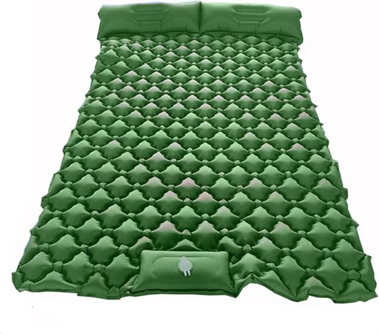 Opblaasbare Slaapmat - Kampeermat Luchtbed - Kamperen en Picknicken - Ingebouwde Voetpomp - 206x120x6 cm - Dennengroen