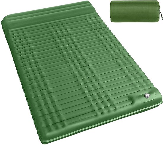 Opblaasbare Slaapmat - Luchtbed Camping - Buiten Ontspannen - Waterdicht Nylon Materiaal - Voor 2 Personen - Fir Groen