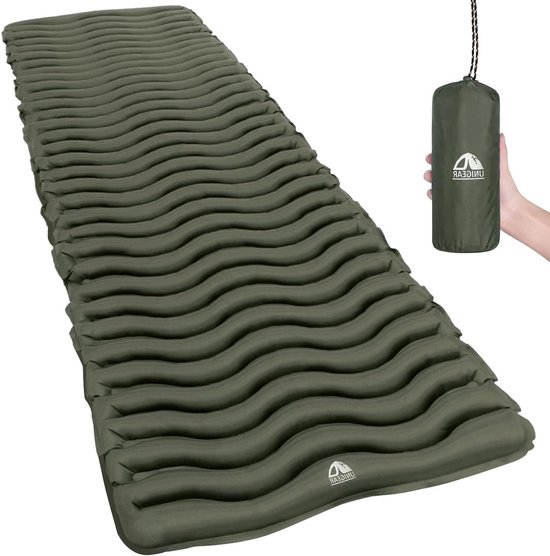 Opblaasbare Slaapmat - Luchtbed Camping - Kamperen en Reizen - Ultralicht en Compact - 188 x 60 cm - Legergroen