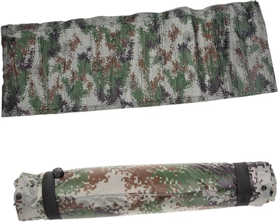 Opblaasbare Slaapmat - Luchtbed Kamperen - Buiten Activiteiten - Inclusief Pompzak - 180x60cm - Camouflage